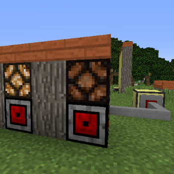 The redstone integrator controlling lamps.